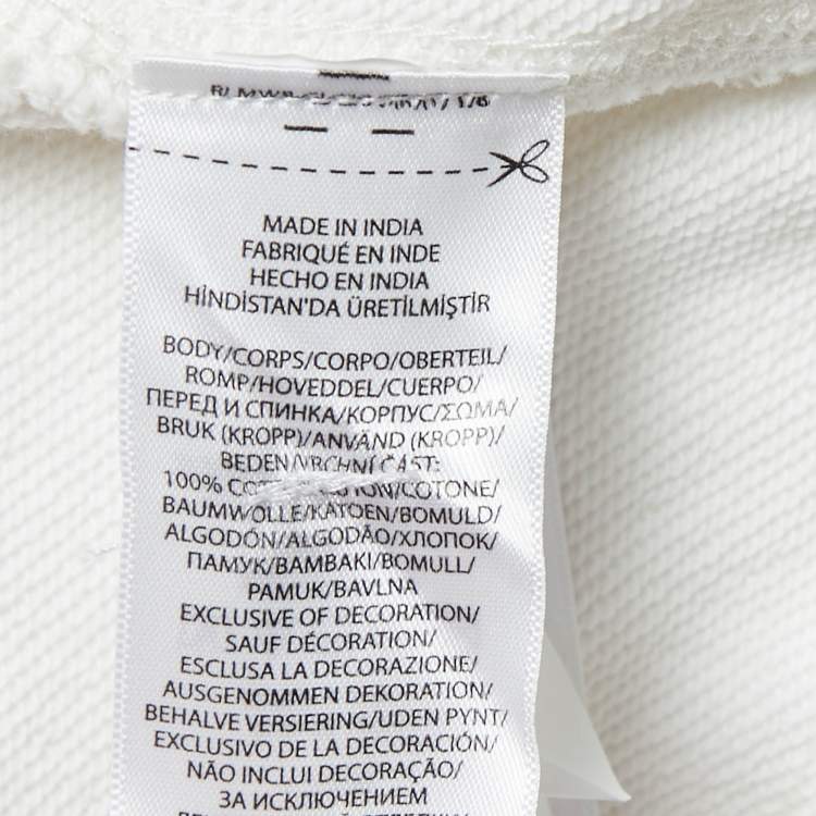 Pre Owned Polo Ralph Lauren White Embroidered Knit Hoodie M