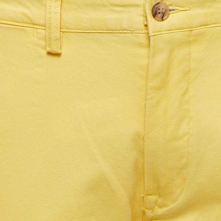 Pre Owned Polo Ralph Lauren Yellow Cotton Stretch Slim Fit Pants L