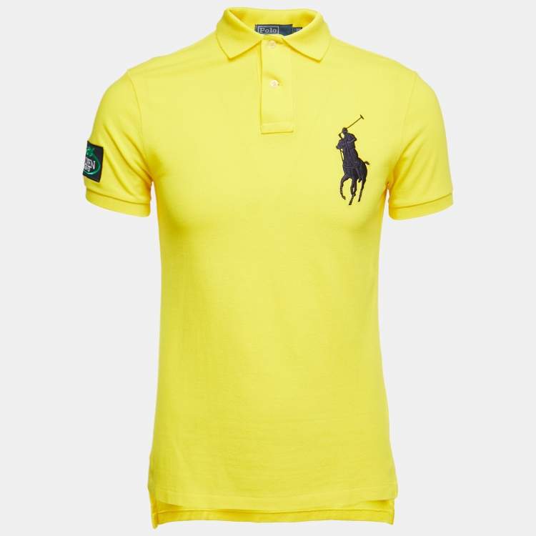 Polo Ralph Lauren Brasil Custom Fit Cotton Piqué Polo in Yellow