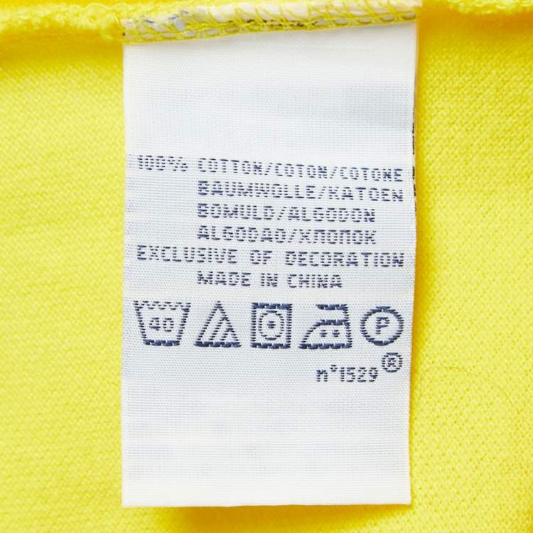 Pre Owned Polo Ralph Lauren Yellow Cotton Pique Custom Fit Polo T-Shirt S