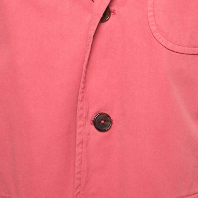 Pre Owned Polo Ralph Lauren Pink Cotton Single Breasted Sport Jacket XXL