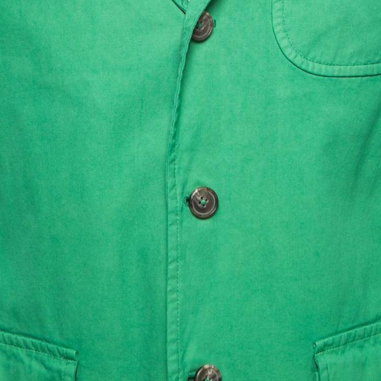 Pre Owned Polo Ralph Lauren Green Cotton Single Breasted Sport Jacket XL