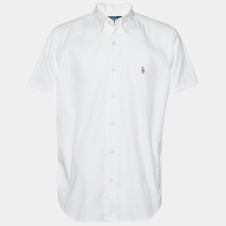 Pre Owned Polo Ralph Lauren White Cotton Button Front Shirt XL