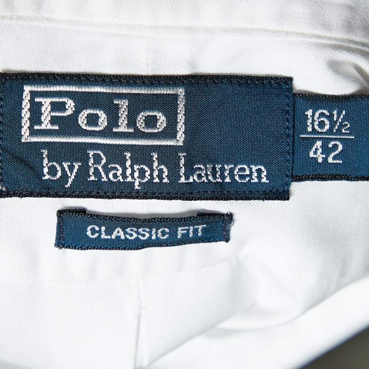 Pre Owned Polo Ralph Lauren White Cotton Button Front Shirt XL