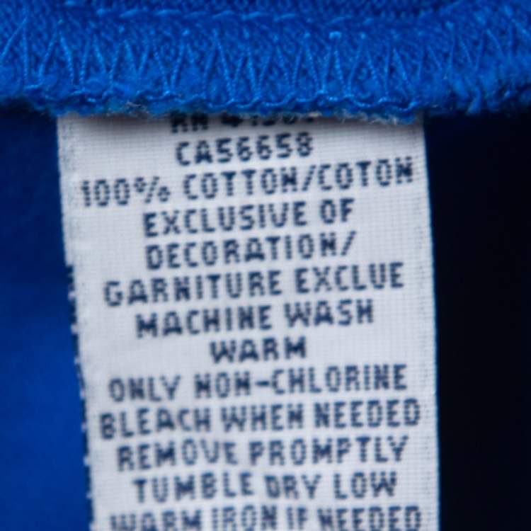 Pre Owned Polo Ralph Lauren Blue Cotton Pique Custom Fit Polo T-Shirt L