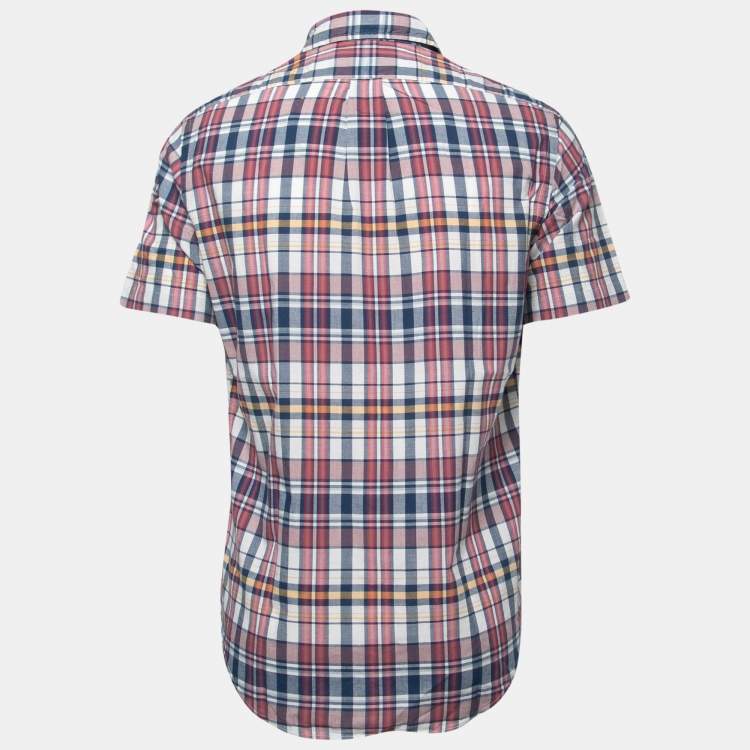 Pre Owned Polo Ralph Lauren Multicolor Plaided Cotton Half Sleeve Shirt M