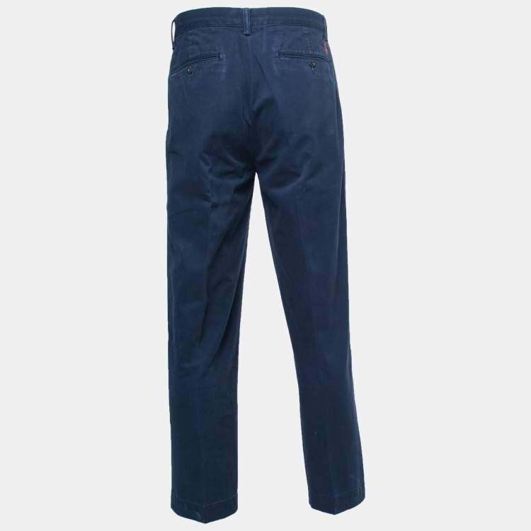 Polo Ralph Lauren Navy Blue Cotton Straight Fit Pants M Polo Ralph Lauren