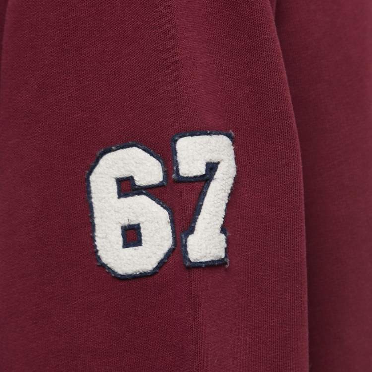 Pre Owned Polo Ralph Lauren Navy Blue/Red Embroidered Cotton Knit Crew Neck Sweatshirt XXL