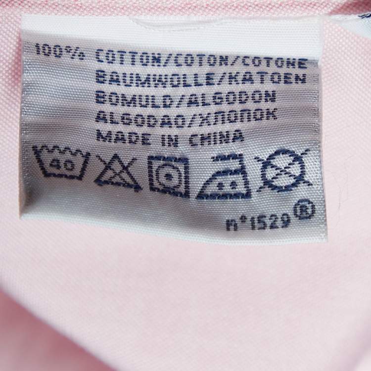 Pre Owned Polo by Ralph Lauren Pink Cotton Custom Fit Shirt L