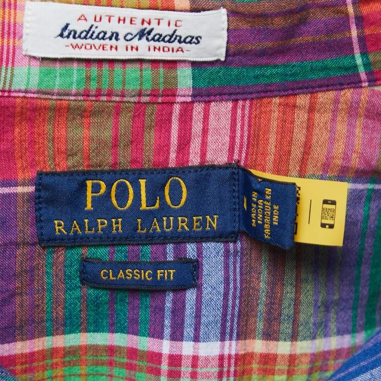 Pre Owned Polo Ralph Lauren Multicolor Checked Cotton Button Front Full Sleeve Shirt M