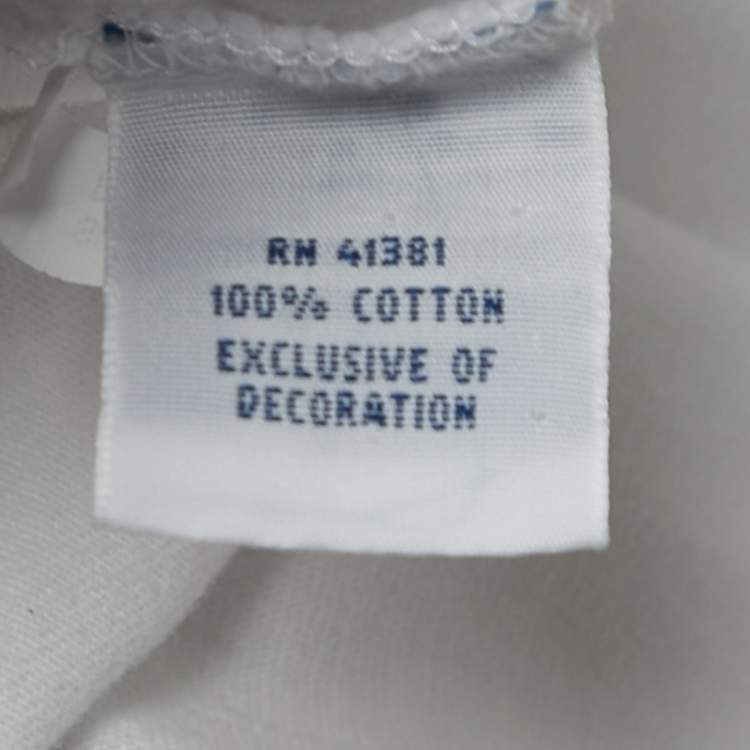 Pre Owned Polo Ralph Lauren White Cotton Knit Full Sleeve T-Shirt L