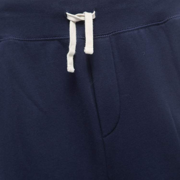 Pre Owned Polo Ralph Lauren Navy Blue Cotton Knit Joggers M