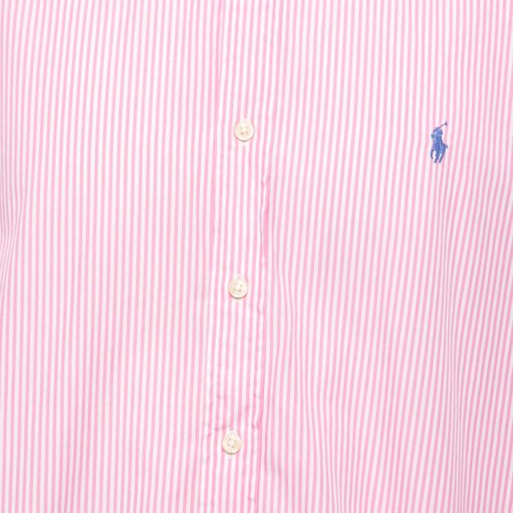 Pre Owned Polo Ralph Lauren Pink Striped Cotton Button Down Full Sleeve Shirt XXL