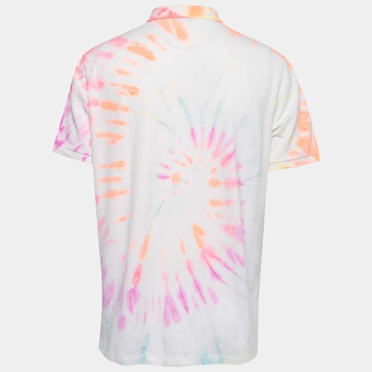 Pre Owned Polo Ralph Lauren Multicolor Tie-Dyed Cotton Pique Polo T-Shirt L