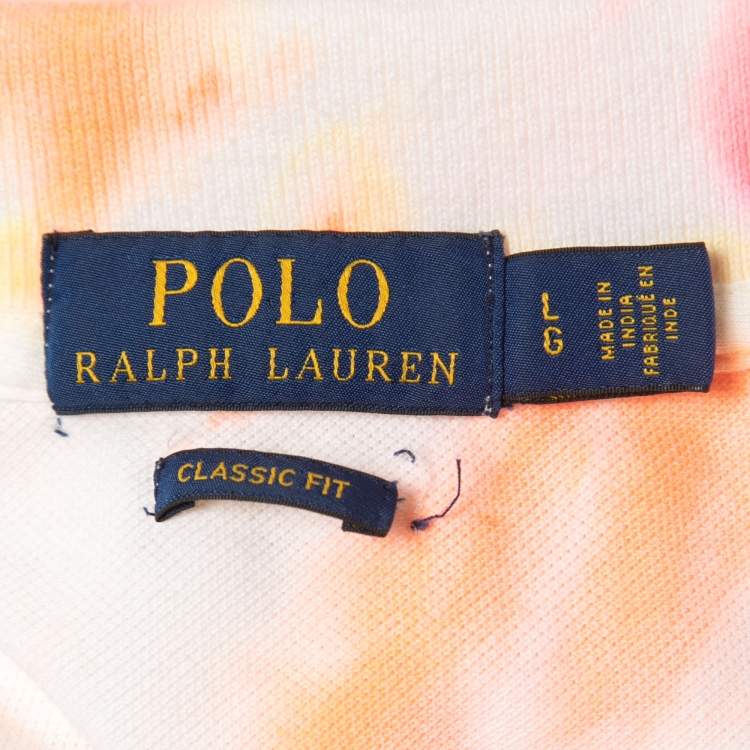 Pre Owned Polo Ralph Lauren Multicolor Tie-Dyed Cotton Pique Polo T-Shirt L