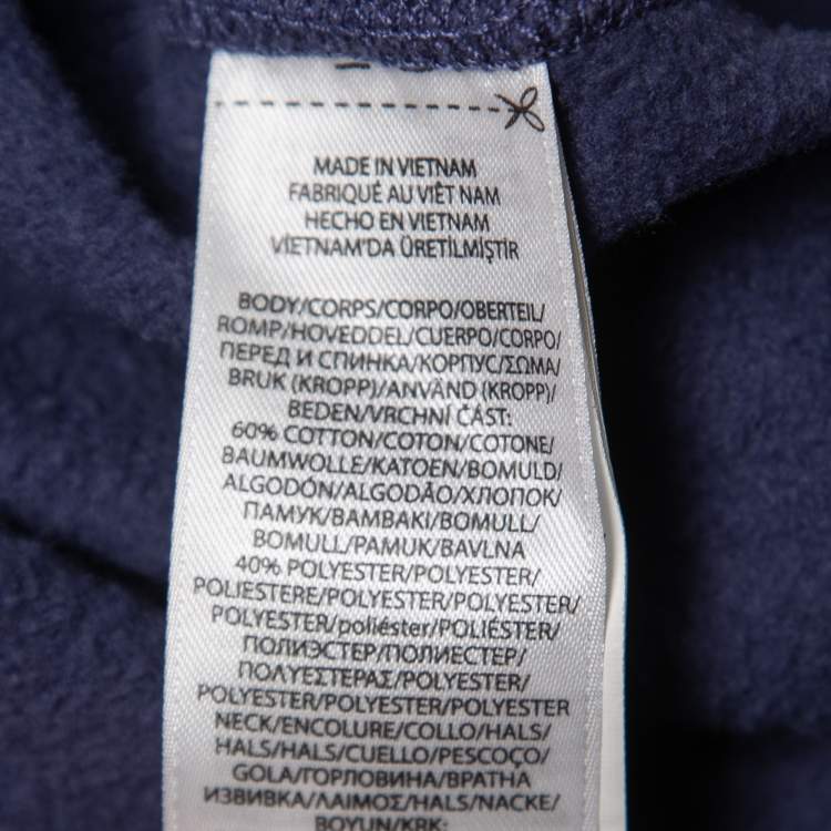 Pre Owned Polo Ralph Lauren Navy Blue Logo Printed Cotton Sweatshirt L