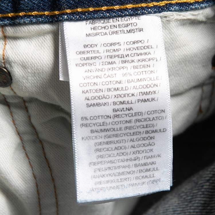 Pre Owned Polo Ralph Lauren Blue Washed & Distressed Denim The Varick Slim Straight Jeans M Waist 32"