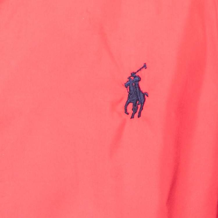 Pre Owned  Polo Ralph Lauren Vintage Navy Blue Quilted Synthetic Suede Trimmed Zip Front Reversible Jacket XL