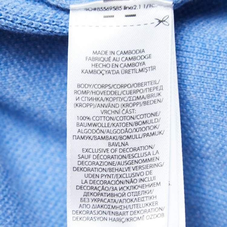Pre Owned Polo Ralph Lauren Light Blue Cotton Sweatshirt L