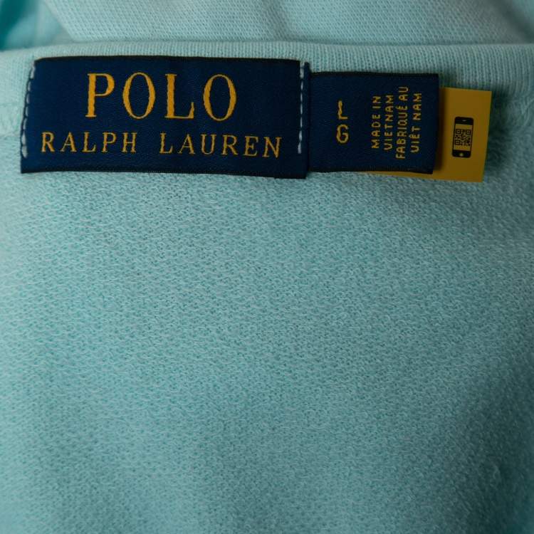 Pre Owned Polo Ralph Lauren Aqua Blue Cotton Long Sleeve T-Shirt L