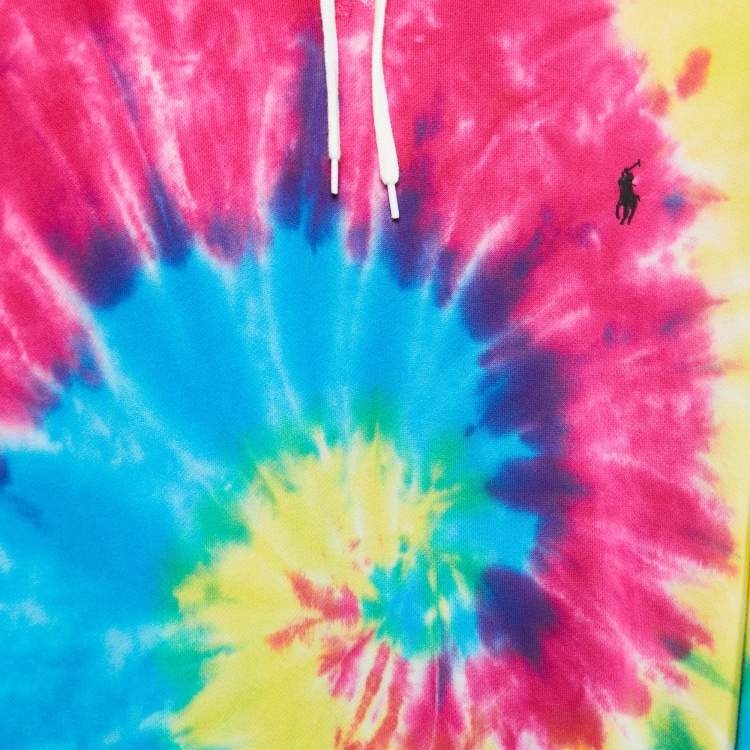 Pre Owned Polo Ralph Lauren Multicolor Tie Dye Cotton Hoodie L