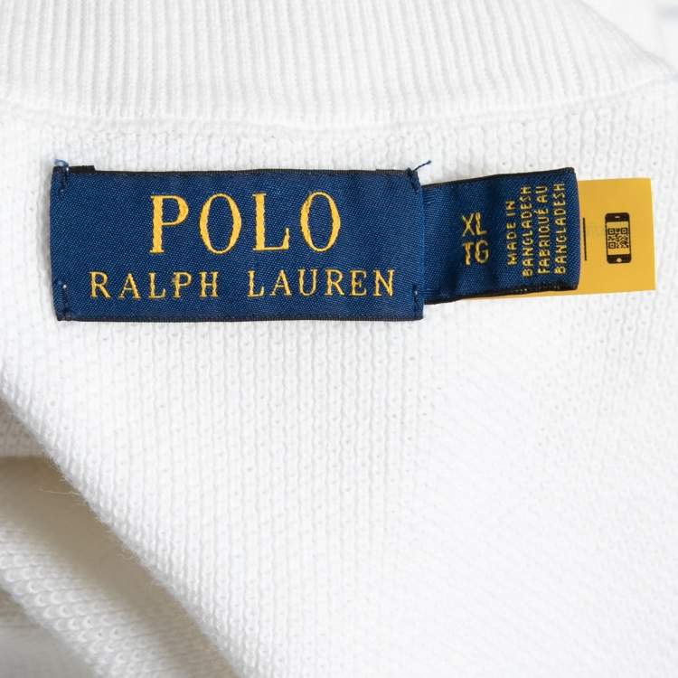 Pre Owned Polo Ralph Lauren White Cotton Long Sleeve Jumper XL