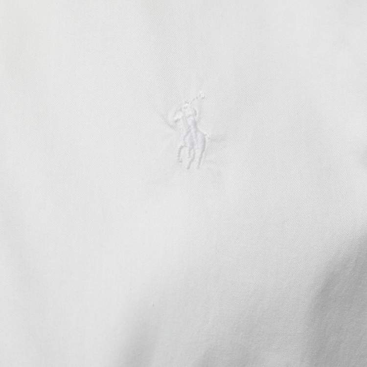 Pre Owned Polo Ralph Lauren White Cotton Button Front Shirt L
