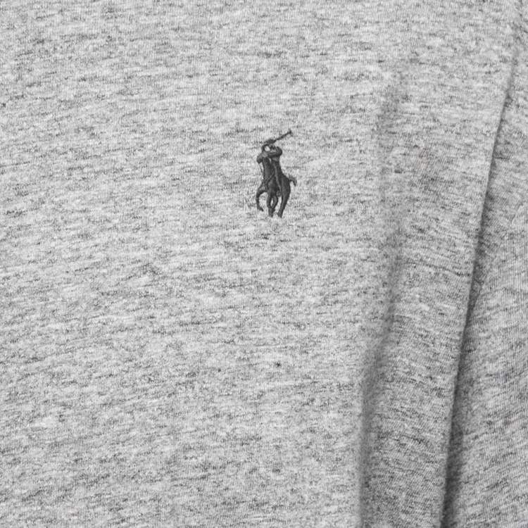 Pre Owned Polo Ralph Lauren Grey Cotton Crew Neck Full Sleeve T-Shirt L
