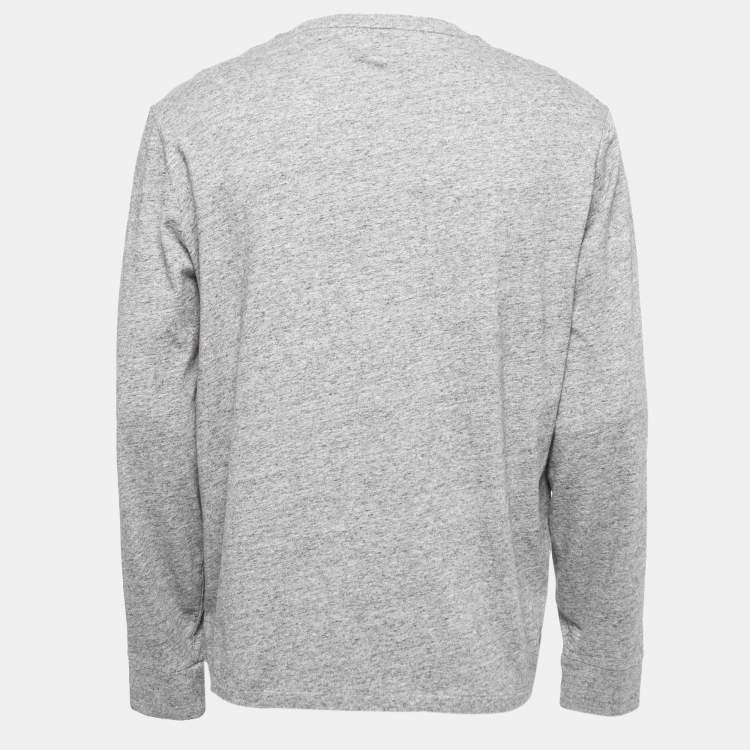 Pre Owned Polo Ralph Lauren Grey Cotton Crew Neck Full Sleeve T-Shirt L