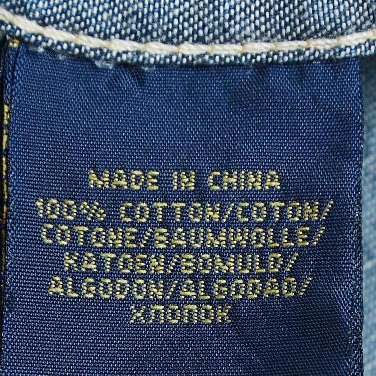 Pre Owned Polo Ralph Lauren Blue Denim Button Front Full Sleeve Shirt S