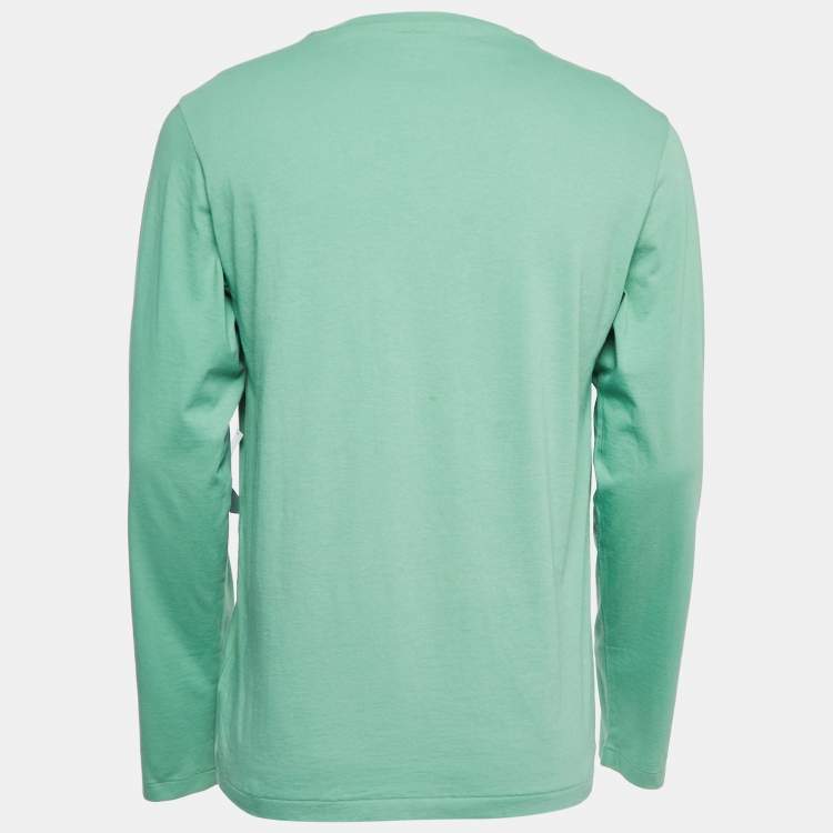 Pre Owned Polo Ralph Lauren Green Cotton Printed Long Sleeve T-Shirt M