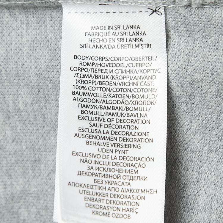 Pre Owned Polo Ralph Lauren Grey Logo Embroidered Cotton Polo T-Shirt L