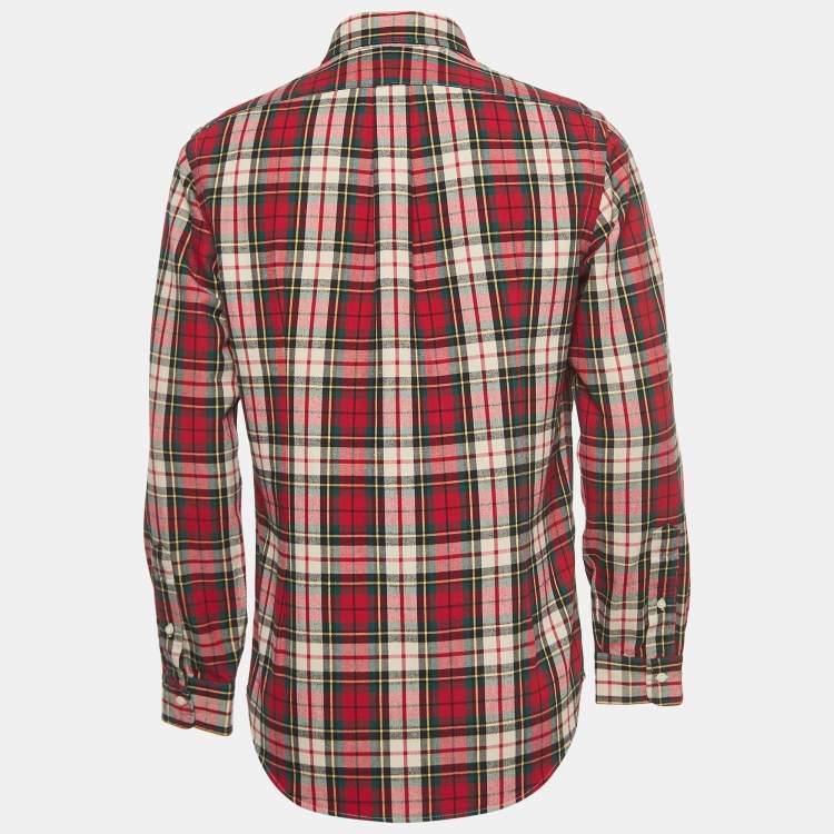Pre Owned Polo Ralph Lauren Red Checked Cotton Flannel Shirt M