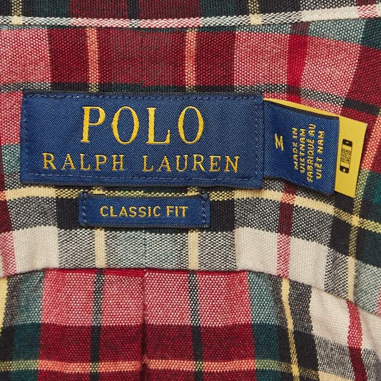 Pre Owned Polo Ralph Lauren Red Checked Cotton Flannel Shirt M