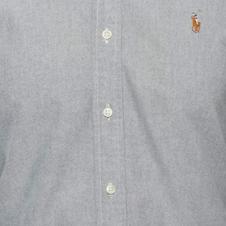 Pre Owned Polo Ralph Lauren Grey Cotton Button Down Full Sleeve Shirt S