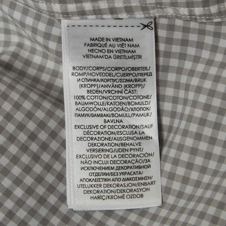 Pre Owned Polo Ralph Lauren Grey Checked Stretch Cotton Button Down Shirt L