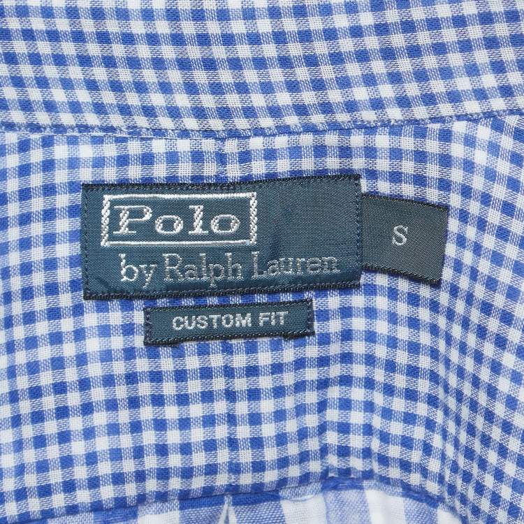 Pre Owned Polo Ralph Lauren Blue Checked Cotton Button Front Shirt S