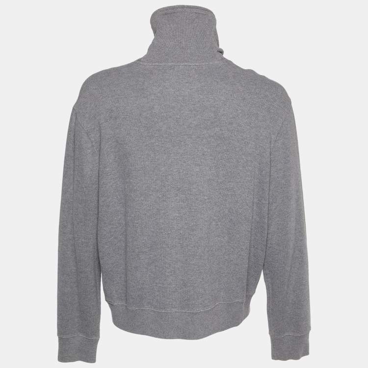 Pre Owned Polo Ralph Lauren Grey Cotton Knit Sweater XL
