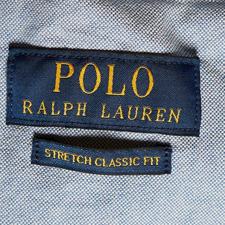 Pre Owned Polo Ralph Lauren Navy Blue Cotton Stretch Classic Fit Trousers L