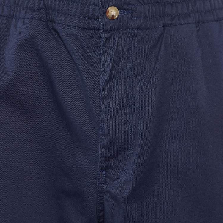 Pre Owned Polo Ralph Lauren Navy Blue Cotton Stretch Classic Fit Trousers L