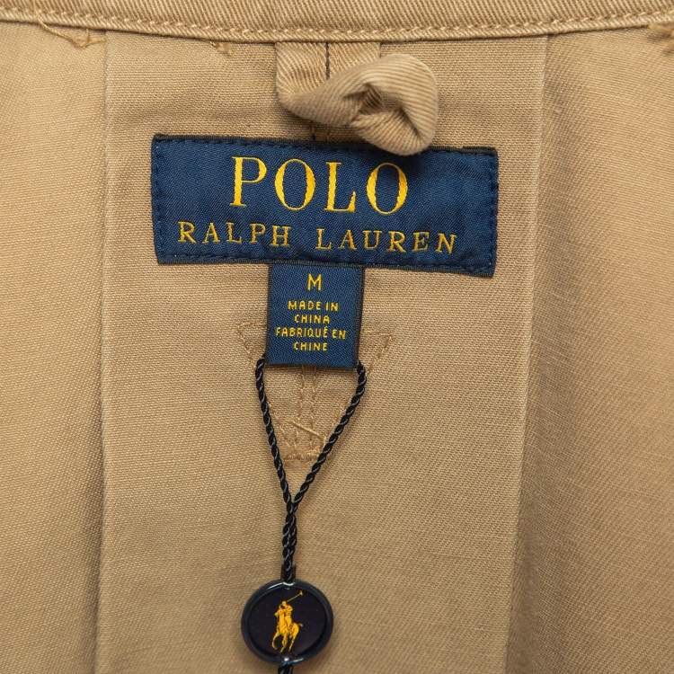 Pre Owned Polo Ralph Lauren Brown Cotton Belted Paratrooper Jacket M