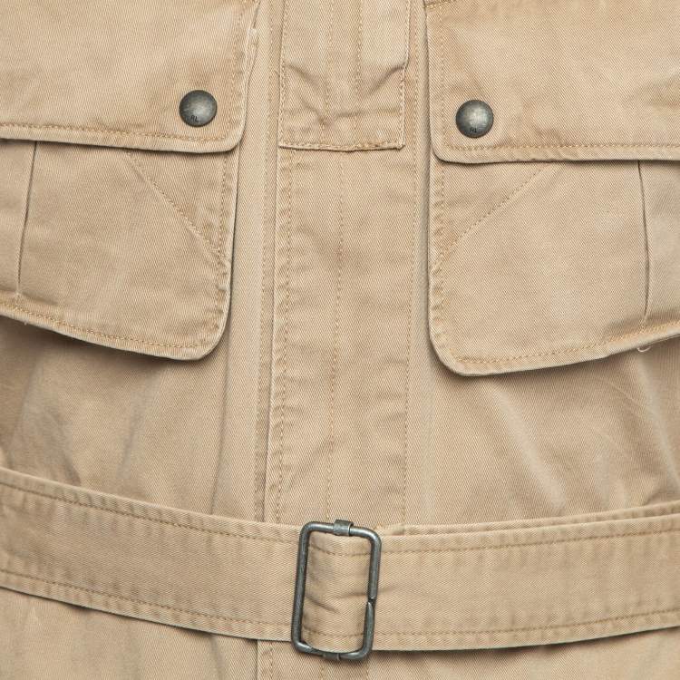 Pre Owned Polo Ralph Lauren Brown Cotton Belted Paratrooper Jacket M