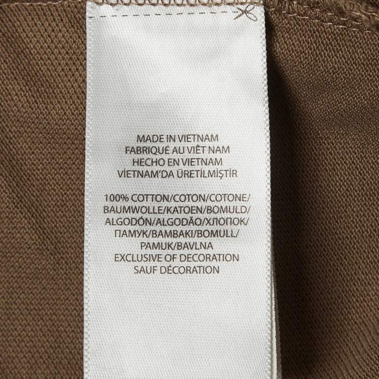 Pre Owned Polo Ralph Lauren Brown Cotton Custom Slim Fit Polo T-Shirt M