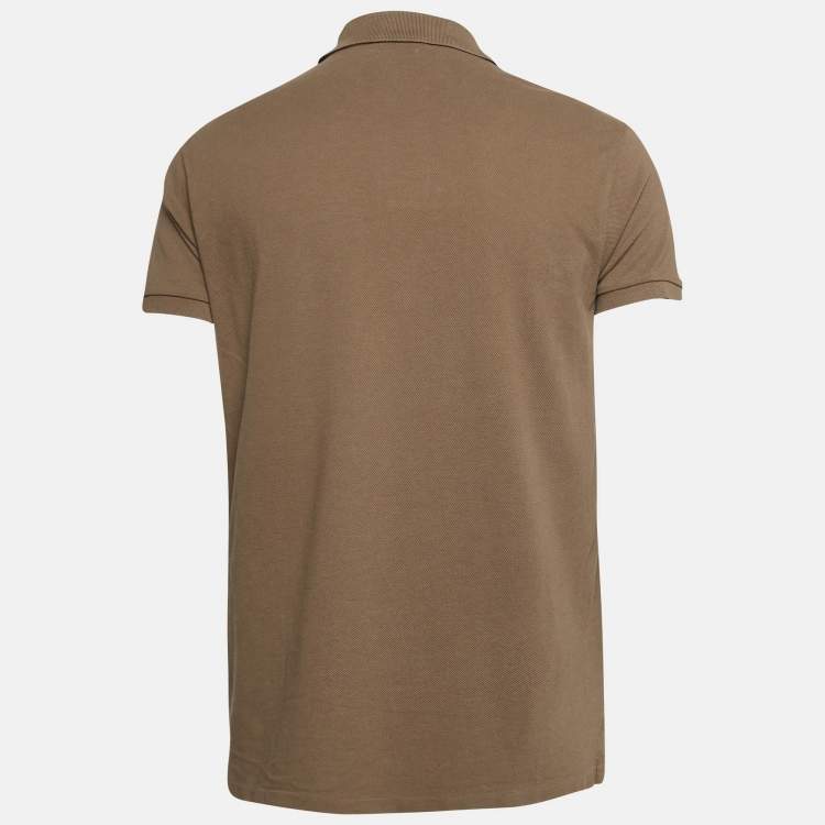 Pre Owned Polo Ralph Lauren Brown Cotton Custom Slim Fit Polo T-Shirt M