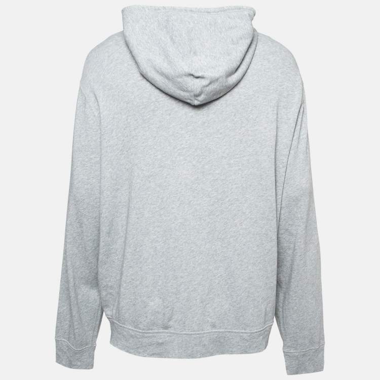 Pre Owned Polo Ralph Lauren Grey Cotton Knit Spa Terry Zipper Hoodie XL