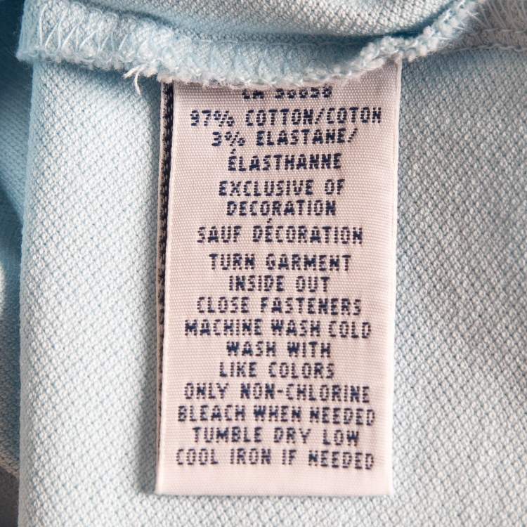 Pre Owned Polo Ralph Lauren Light Blue Stretch Mesh Knit Polo T-Shirt XL