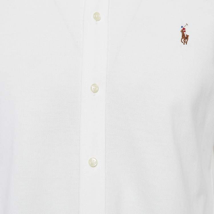 مملوكة مسبقًا Polo Ralph Lauren White Cotton Pique Shirt XL