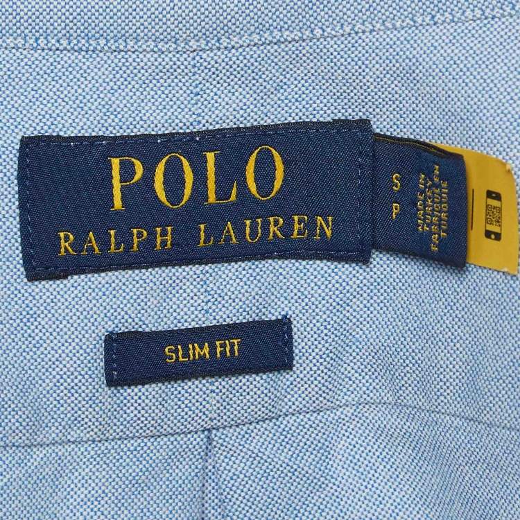 Pre Owned Polo Ralph Lauren Blue Cotton Buttoned Front Shirt S
