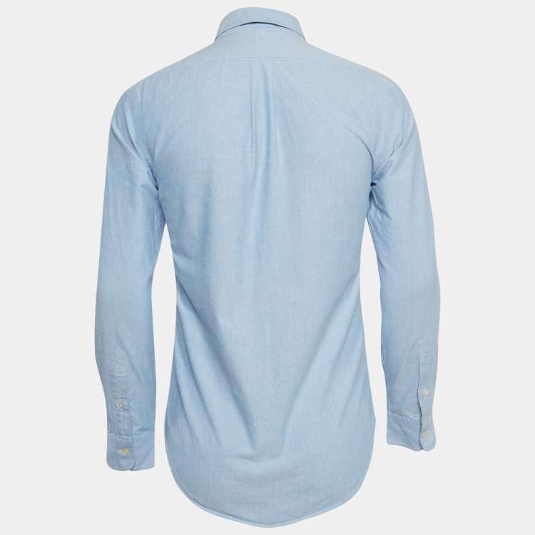 Pre Owned Polo Ralph Lauren Blue Cotton Buttoned Front Shirt S