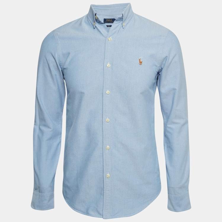 Pre Owned Polo Ralph Lauren Blue Cotton Buttoned Front Shirt S